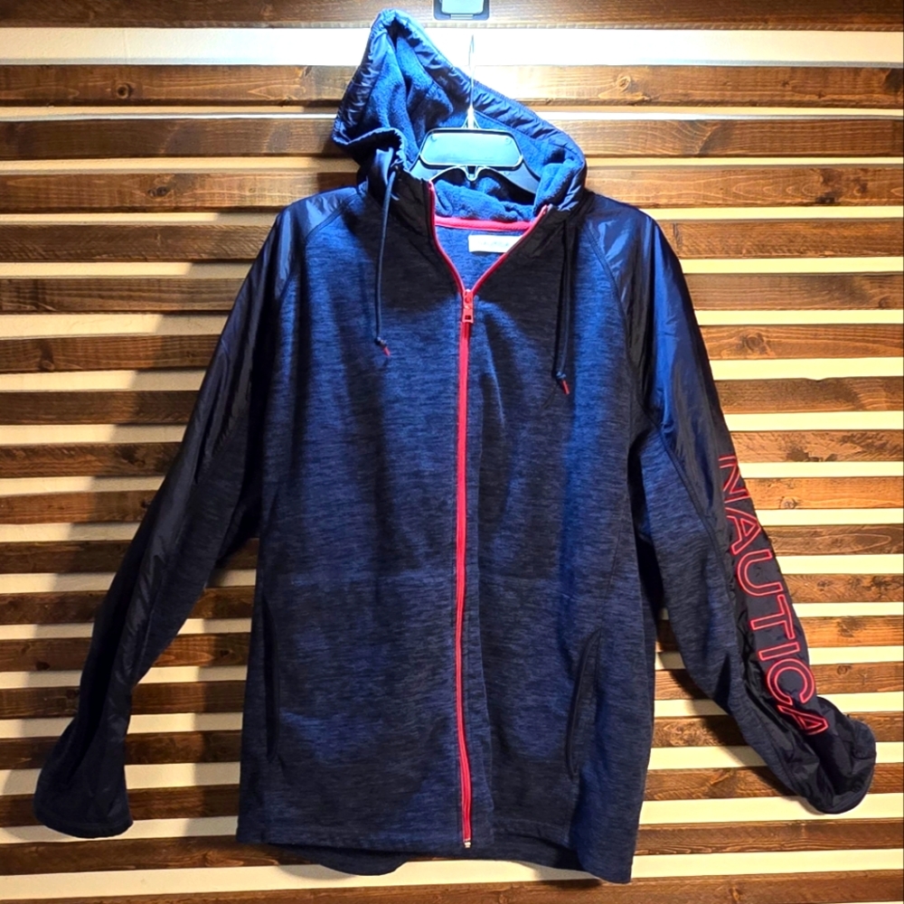Nautica multi color full zip up hoodie.  Extra large